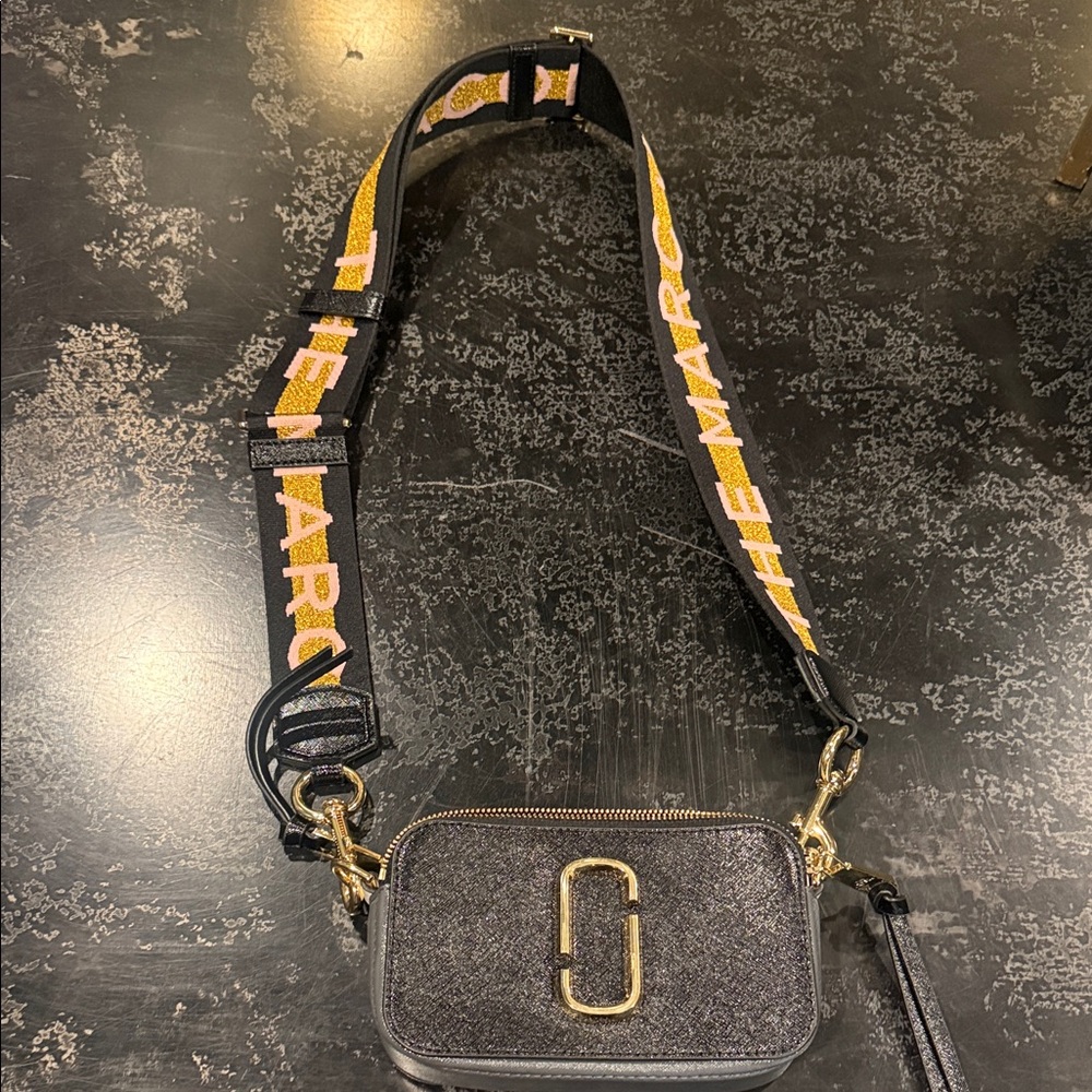 Marc Jacobs Black and Gold Crossbody Bag